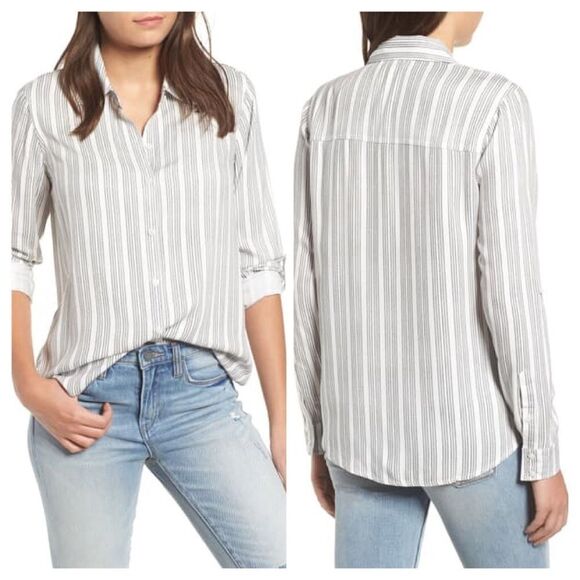 Love, Fire Button Tab Long Sleeve Shirt Sz XS - Picture 1 of 8